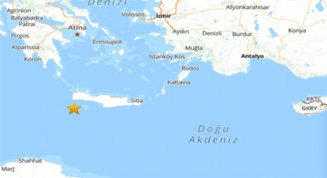 Akdeniz'de deprem