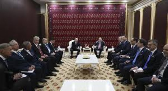 Erdoğan, Aşkabat’ta Putin, Berdimuhamedov ve Şerif ile Görüştü