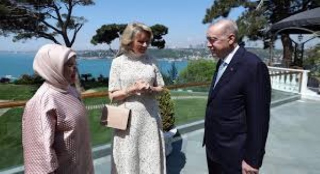 Erdoğan, Belçika Kraliçesi Mathilde'i İstanbul'da Kabul Etti