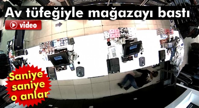 Zonguldak'ta av tüfeği ile mağaza baskını güvenlik kamerasında